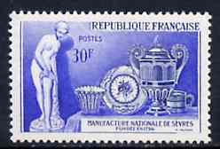France 1957 National Porcelain Industry unmounted mint, SG 1323*, stamps on ceramics     porcelain