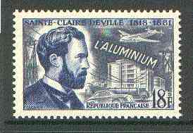 France 1955 Inventions 18f (Sainte-Claire Deville & Aluminium) unmounted mint SG 1242, stamps on inventions     science     