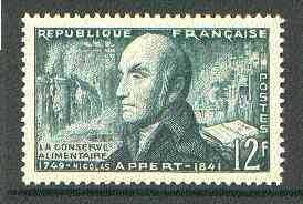 France 1955 Inventions 12f (Appert & Food Canning) unmounted mint SG 1241, stamps on , stamps on  stamps on inventions     science       food