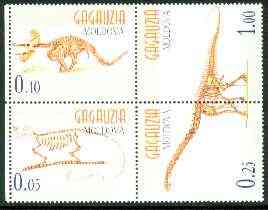 Gagauzia Republic 1998 Skeletons of Dinosaurs complete perf set of 4 unmounted mint, stamps on dinosaurs