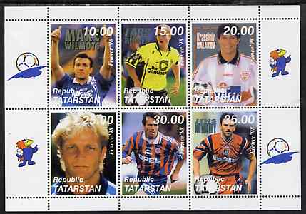 Tatarstan Republic 1999 France 98 Football Championships complete perf set of 6 unmounted mint, stamps on football, stamps on sport