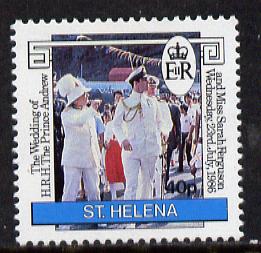 St Helena 1986 Royal Wedding 40p with wmk inverted unmounted mint (SG 487Ei), stamps on , stamps on  stamps on royalty       andrew & fergie