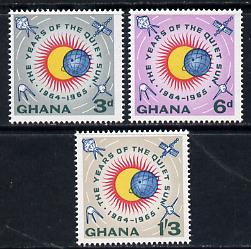 Ghana 1964 International Quiet Sun Year set of 3 in unissued colours unmounted mint (See note after SG 334), stamps on space, stamps on weather, stamps on science, stamps on environment