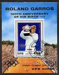 North Korea 1987 Tennis as an Olympic Sport (Steffi Graf) m/sheet cto used, SG MS N2742, stamps on , stamps on  stamps on sport    tennis    olympics