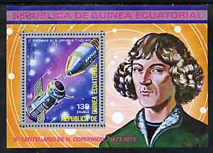 Equatorial Guinea 1974 500th Anniversary of Copernicus perf m/sheet very fine cto used, Mi BL 93, stamps on , stamps on  stamps on space, stamps on copernicus, stamps on maths