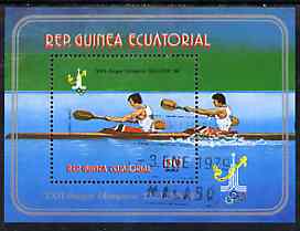 Equatorial Guinea 1978 Moscow Olympics perf m/sheet (2-Man Canoes) very fine cto used, Mi BL 287, stamps on olympics    sport    rowing