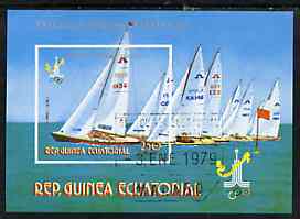 Equatorial Guinea 1978 Moscow Olympics imperf m/sheet (Sailing) very fine cto used, Mi BL 288, stamps on olympics    sport    sailing