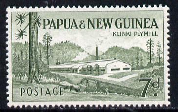 Papua New Guinea 1958 def 7d Plymill unmounted mint SG 20, stamps on , stamps on  stamps on industry  trees