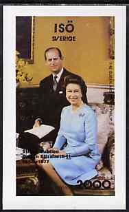 Iso - Sweden 1977 Silver Jubilee imperf deluxe Sheet (The Queen & Duke) unmounted mint, stamps on royalty, stamps on silver jubilee, stamps on  iso , stamps on 