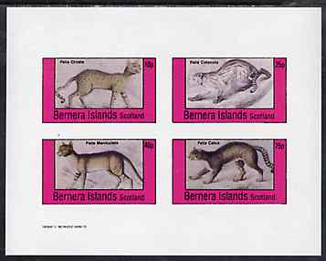 Bernera 1982 Cats (Felis ornata, F catus, etc) imperf  set of 4 values unmounted mint, stamps on animals    cats