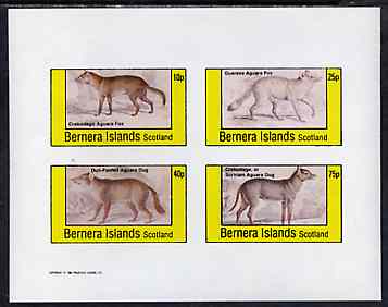 Bernera 1982 Aguara Fox Dog imperf set of 4 values unmounted mint, stamps on animals    dogs, stamps on  fox , stamps on foxes, stamps on  