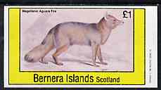 Bernera 1982 Aguara Fox Dog imperf souvenir sheet (£1 value) unmounted mint, stamps on animals    dogs, stamps on  fox , stamps on foxes, stamps on  