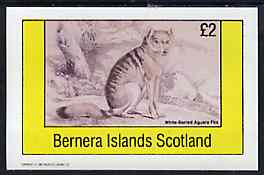Bernera 1982 Aguara Fox Dog imperf deluxe sheet (£2 value) unmounted mint, stamps on animals    dogs, stamps on  fox , stamps on foxes, stamps on  