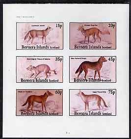 Bernera 1982 Wild Dogs imperf set of 6 values unmounted mint, stamps on animals    dogs