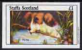 Staffa 1982 Domestic Animals (The Dog) imperf  souvenir sheet (£1 value) unmounted mint, stamps on animals     dogs
