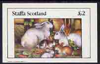 Staffa 1982 Domestic Animals (Rabbits) imperf  deluxe sheet (Â£2 value) unmounted mint, stamps on , stamps on  stamps on animals     rabbits