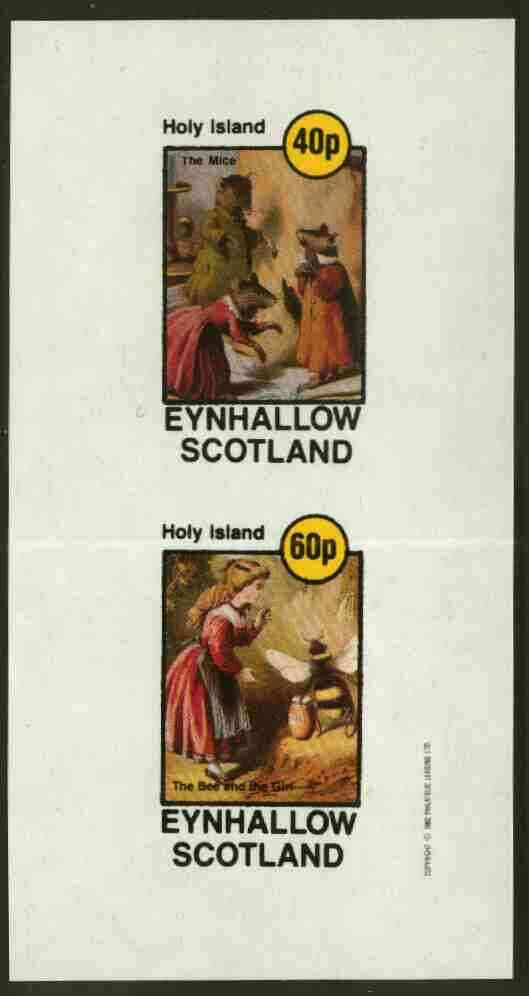 Eynhallow 1982 Children & Animals (Mice & Girl with Bee) imperf  set of 2 values (40p to 60p) unmounted mint, stamps on , stamps on  stamps on animals     bees, stamps on honey, stamps on insects