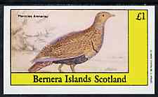 Bernera 1982 Game Birds #3 imperf  souvenir sheet (£1 value) unmounted mint, stamps on birds     game