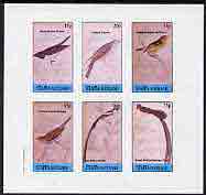 Staffa 1982 Birds #52 (Cuckoo, Bullfinch, Whidah, etc) imperf set of 6 values (15p to 75p) unmounted mint, stamps on birds      