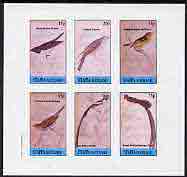 Staffa 1982 Birds #52 (Cuckoo, Bullfinch, Whidah, etc) imperf set of 6 values (15p to 75p) unmounted mint, stamps on birds