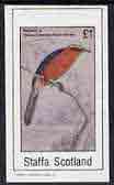Staffa 1982 Birds #53 (Bush Shrike) imperf souvenir sheet (Â£1 value) unmounted mint, stamps on birds      