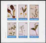 Staffa 1982 Flowers #21 (Cigar Flower, Orchid, Anemone, etc) imperf set of 6 values (15p to 75p) unmounted mint, stamps on flowers     tobacco     orchids
