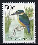 New Zealand 1988-95 Kingfisher 50c from Native Birds def set unmounted mint, SG 1464*, stamps on , stamps on  stamps on birds     kingfisher