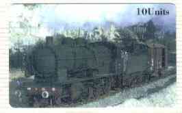 Telephone Card - CTA Railways 10 Units 'phone card #08 showing 4-6-0 Freight Loco (Collectable Telecards of America), stamps on railways       
