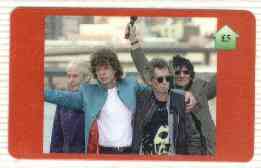Telephone Card - The Rolling Stones #01 - 5 'phone card (Stones Waving) Limited edition, stamps on music, stamps on pops, stamps on entertainments, stamps on rock