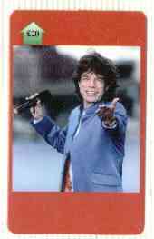 Telephone Card - The Rolling Stones #03 - 20 (Mick Jagger) Limited edition, stamps on music, stamps on pops, stamps on entertainments