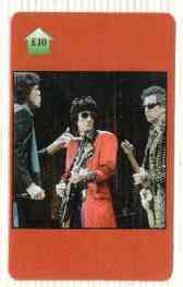 Telephone Card - The Rolling Stones #04 - 10 (Jagger, Wood & Richard) Limited edition, stamps on music, stamps on pops, stamps on entertainments