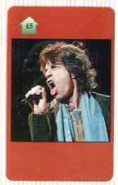 Telephone Card - The Rolling Stones #07 - 5 (Mick Jagger) Limited edition, stamps on music, stamps on pops, stamps on entertainments