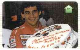 Telephone Card - Ayrton Senna #02 - 5 'phone card (Limited edition), stamps on cars    racing cars     personalities     tobacco
