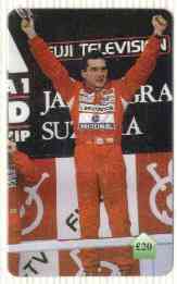 Telephone Card - Ayrton Senna #05 - 20 'phone card (Limited edition), stamps on cars    racing cars     personalities      tobacco
