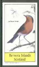 Bernera 1982 Birds #17 (Le Rouge Gorge) imperf  souvenir sheet (£1 value) unmounted mint, stamps on birds