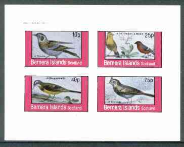 Bernera 1982 Birds #18 (Names in French #03) imperf  set of 4 values (10p & 75p) unmounted mint , stamps on , stamps on  stamps on birds