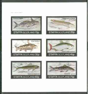 Staffa 1982 Fish #05 imperf set of 6 values (15p to 75p) unmounted mint, stamps on , stamps on  stamps on fish     marine-life