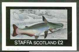 Staffa 1982 Fish #05 (Hypothalmus davalia) imperf  deluxe sheet (Â£2 value) unmounted mint, stamps on fish     marine-life