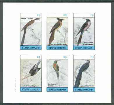 Staffa 1982 Birds #54 (Sunbird, Bee Eater, etc) imperf set of 6 values (15p to 75p) unmounted mint, stamps on , stamps on  stamps on birds      bee eater