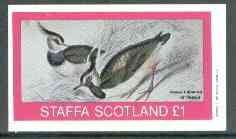 Staffa 1982 Lapwing imperf souvenir sheet (Â£1 value) unmounted mint, stamps on , stamps on  stamps on birds      lapwing