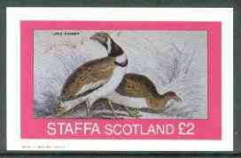 Staffa 1982 Bustard imperf deluxe sheet (£2 value) unmounted mint, stamps on birds      bustards