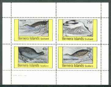 Bernera 1982 Birds #33 (Rail, Avoset, Coot & Corn Crake) perf set of 4 values (10p to 75p) unmounted mint, stamps on birds    