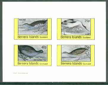 Bernera 1982 Birds #33 (Rail, Avoset, Coot & Corn Crake) imperf set of 4 values (10p to 75p) unmounted mint, stamps on birds