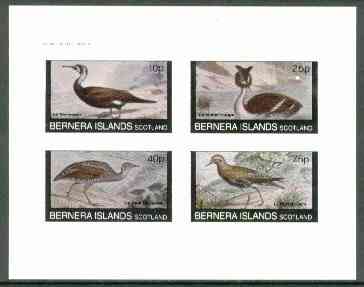 Bernera 1982 Birds #23 (Cormorant, Grebe etc) imperf  set of 4 values (10p to 75p) unmounted mint , stamps on birds   