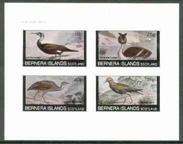 Bernera 1982 Birds #23 (Cormorant, Grebe etc) imperf  set of 4 values (10p to 75p) unmounted mint , stamps on birds