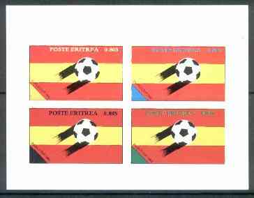 Eritrea 1982 Football World Cup imperf set of 4 values values unmounted mint, stamps on , stamps on  stamps on football, stamps on  stamps on sport