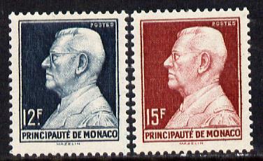 Monaco 1949 Prince Louis 12f & 15f (SG 395-6), stamps on , stamps on  stamps on royalty