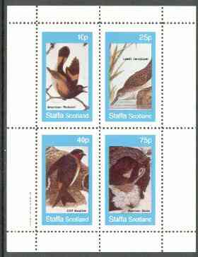 Staffa 1982 Birds #57 (Redstart, Sandpiper, etc) perf set of 4 values (10p to 75p) unmounted mint, stamps on birds