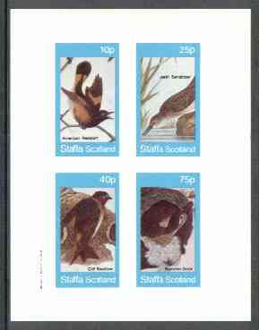 Staffa 1982 Birds #57 (Redstart, Sandpiper, etc) imperf set of 4 values (10p to 75p) unmounted mint, stamps on birds    