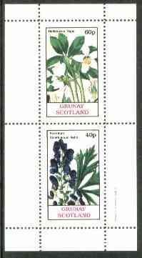 Grunay 1982 Flowers #04 (Helleborus & Aconitum) perf set of 2 (40p & 60p) unmounted mint, stamps on flowers